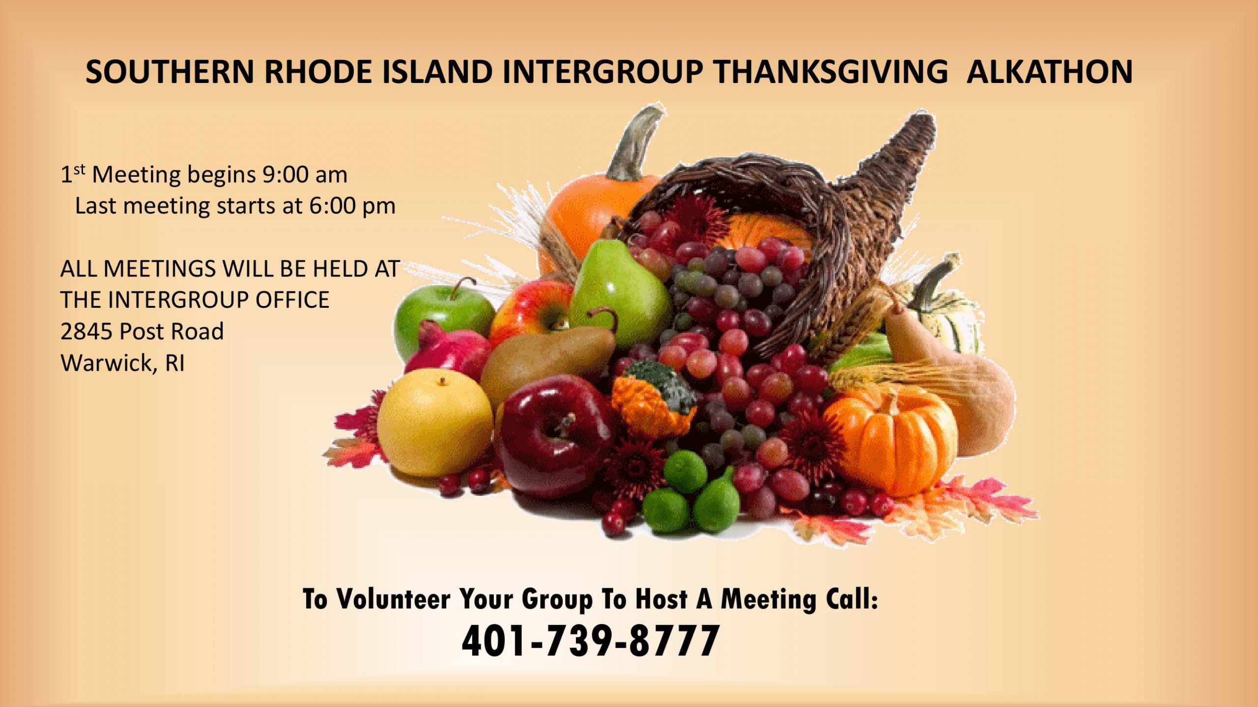 Southern Rhode Island Intergroup Thanksgiving Alkathon Alcoholics