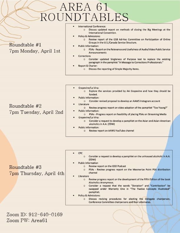 Pre-Conference Virtual Roundtables Schedule Now Available - Alcoholics ...